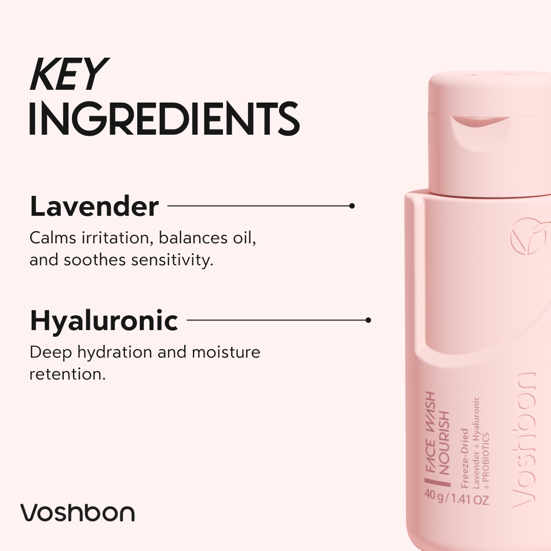 nourish freeze-dried facial cleanser key ingredients probiotics hydrating formula
